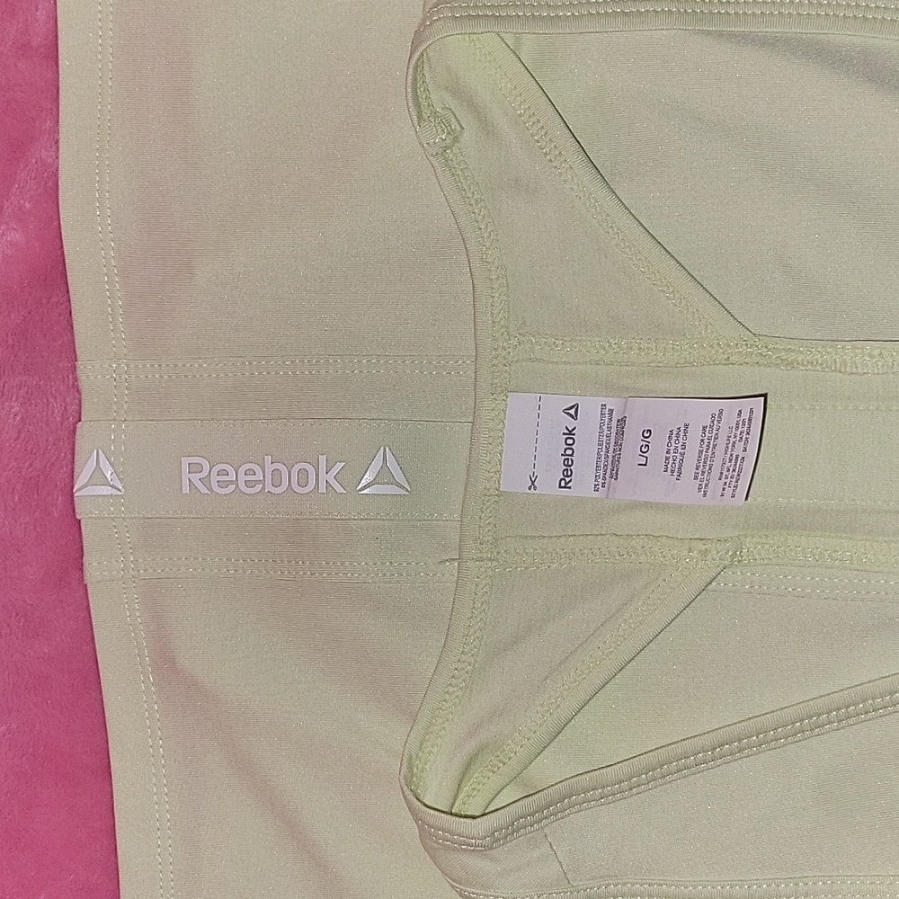 Womens (L) Reebok Lime Green Racerback Tank - Picture 3 of 3